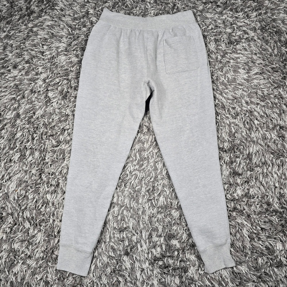Champion Reverse Weave Gray Tapered Sweatpants Large Chenille Logo Patch Mens L - Picture 7 of 8